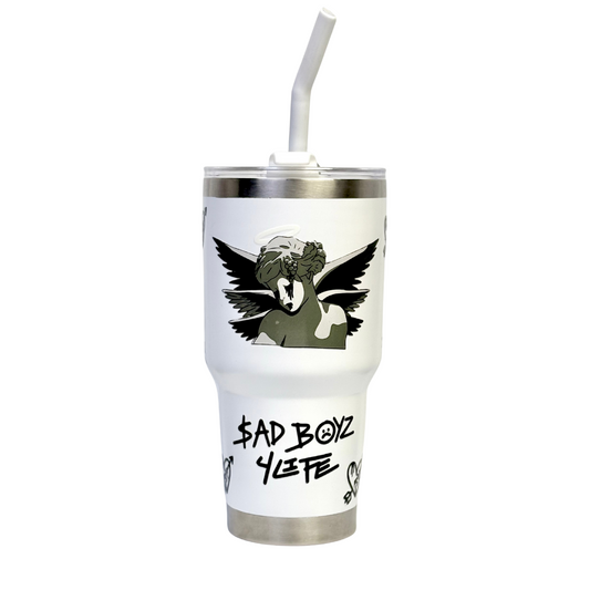 TERMO METALICO - SAD BOYZ II BLANCO 30 OZ